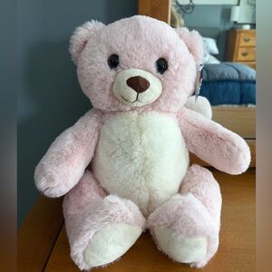 Adorable Pink and Cream Plush Bear